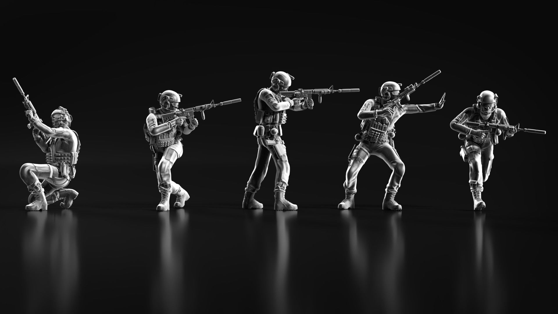 US Soldier Set 05 Free 3D print model_4