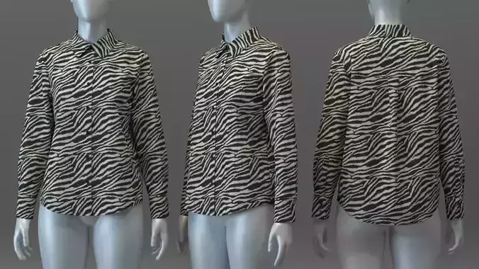 Oversized Zebra Print Shirt