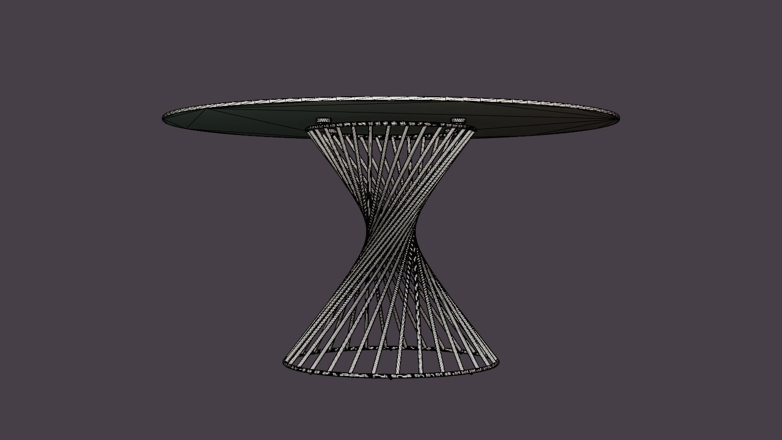 Iggy Dining Table 140 Cm Round Glass Gray Low-poly 3D model_3