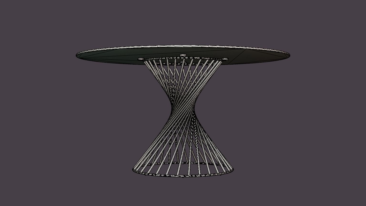 Iggy Dining Table 140 Cm Round Glass Gray Low-poly 3D model_2