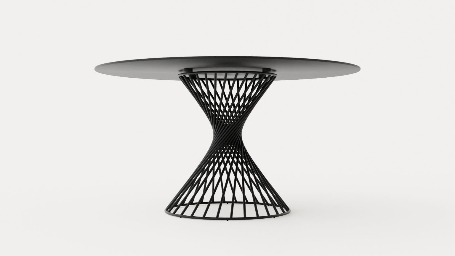 Iggy Dining Table 140 Cm Round Glass Gray Low-poly 3D model_1