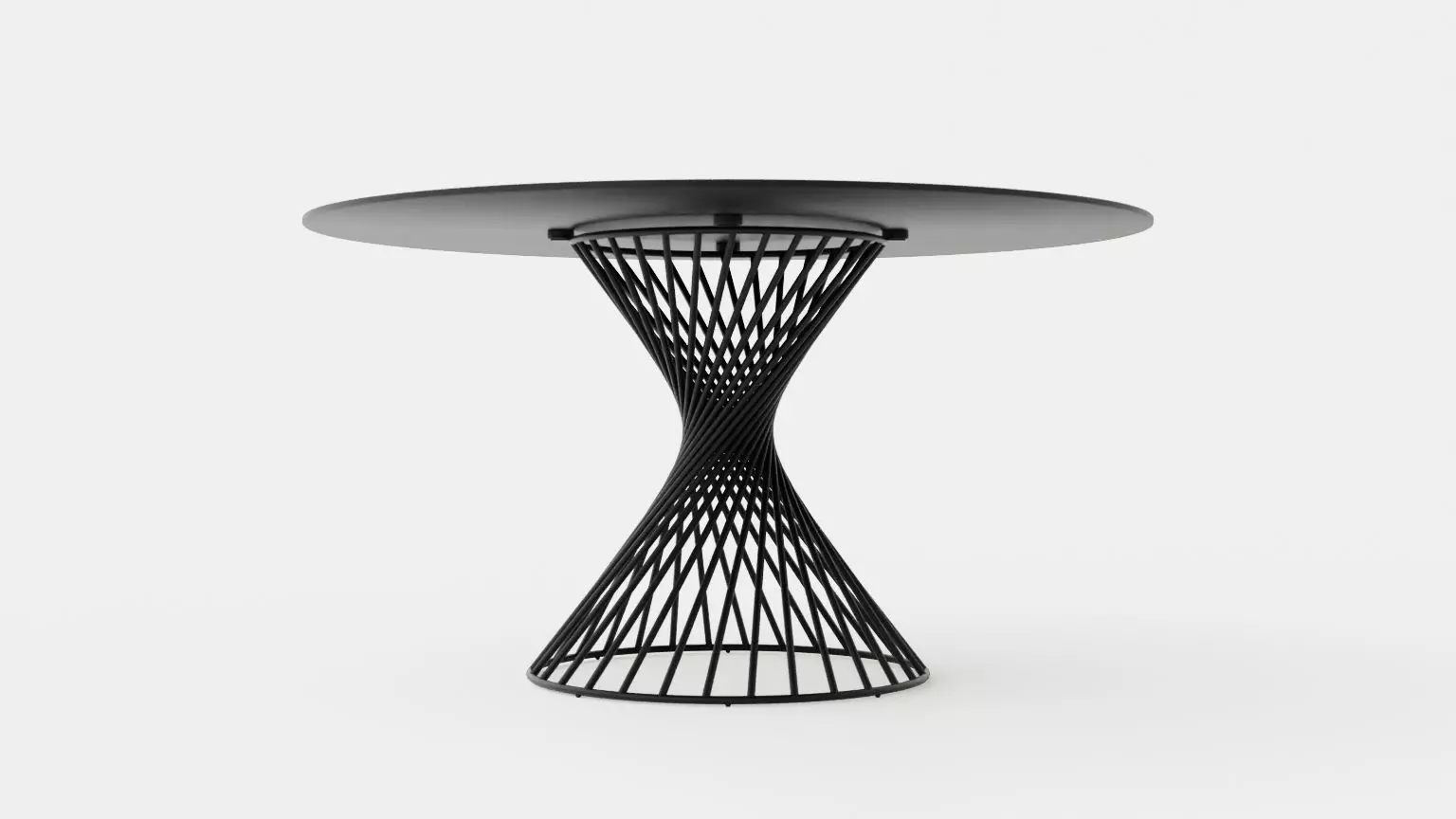 Iggy Dining Table 140 Cm Round Glass Gray Low-poly 3D model_0