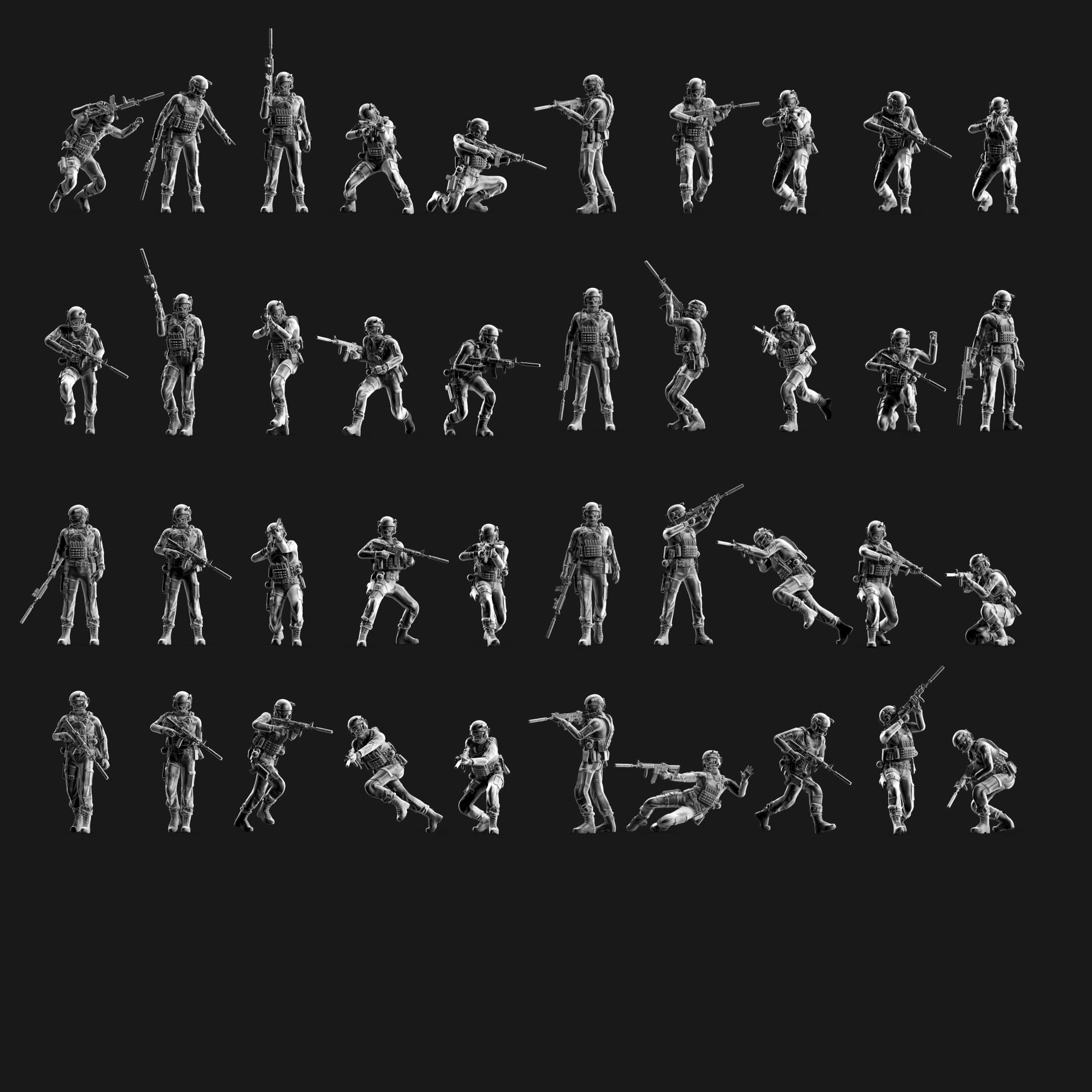 US Soldier Set 06 3D print model_1