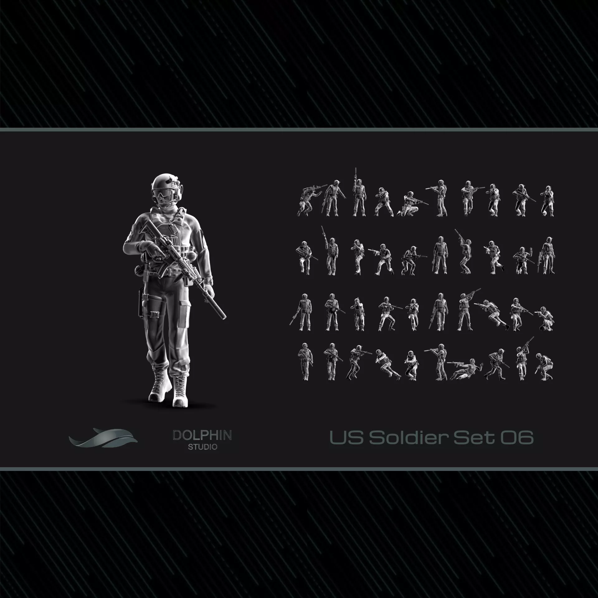 US Soldier Set 06 3D print model_0