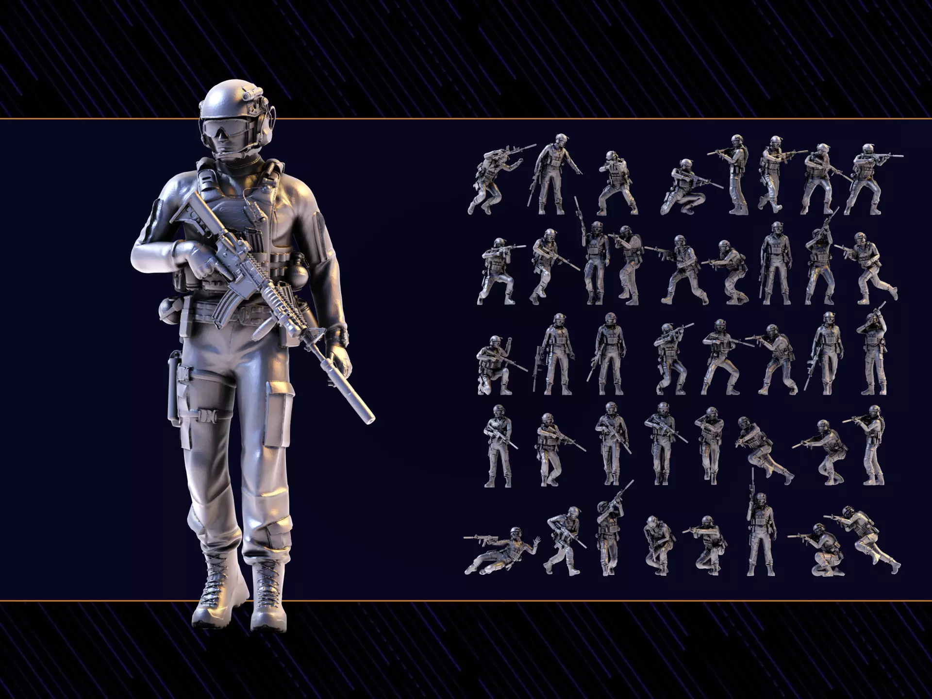 US Soldier Set 06 3D print model