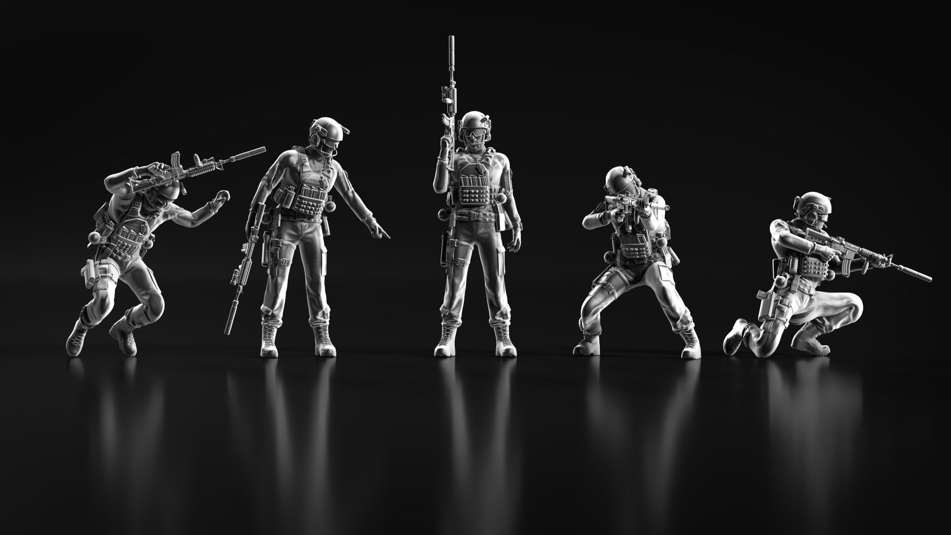 US Soldier Set 06 3D print model_3