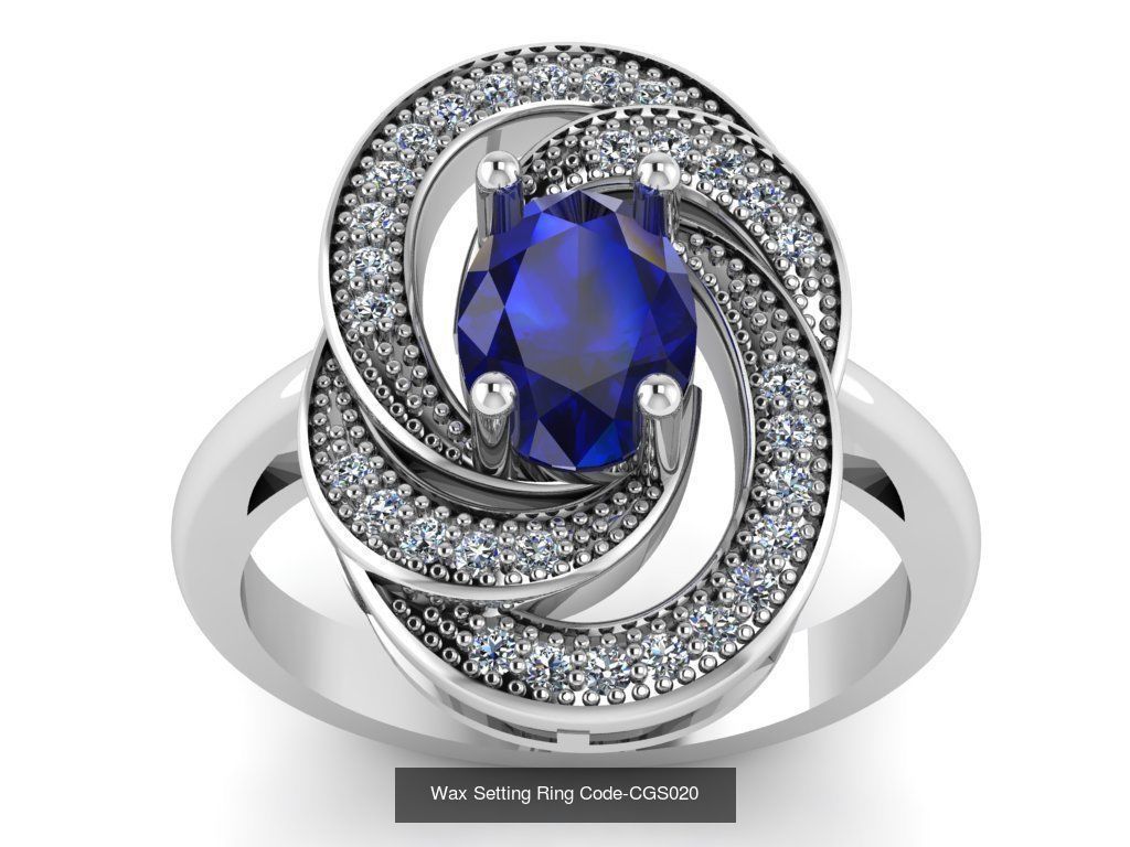 24 Wax Setting Ring Code-CGS001-CGS024 3D Model Collection_7