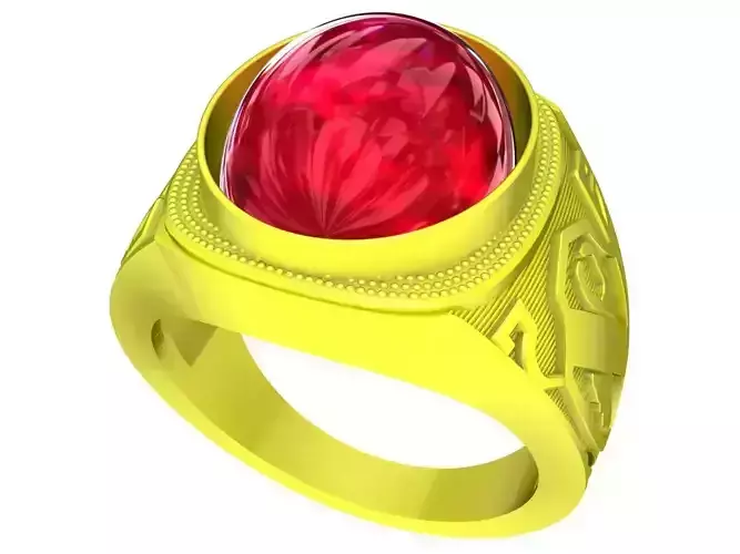 A5402 Oval Ruby Men Ring