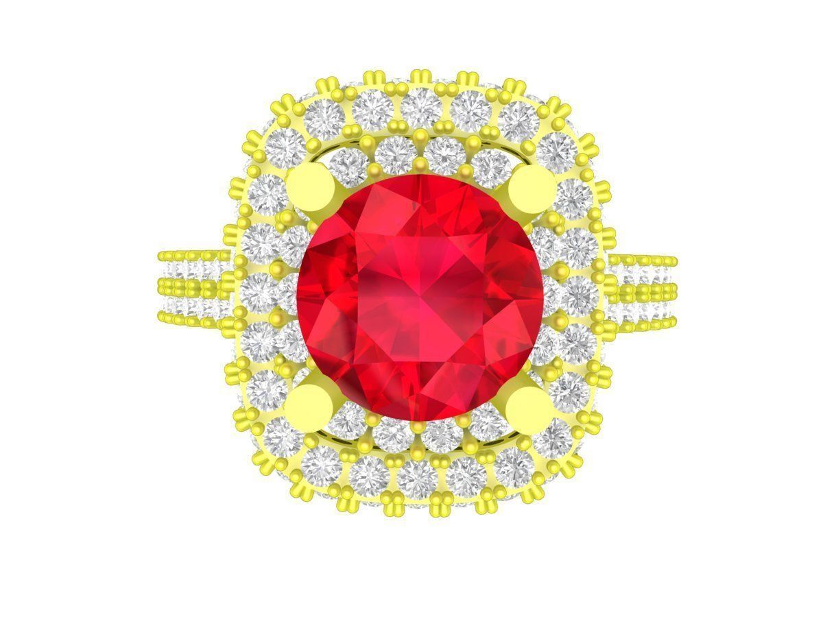 A5418 Luxury Diamond Halo Women Ring 3D print model_1