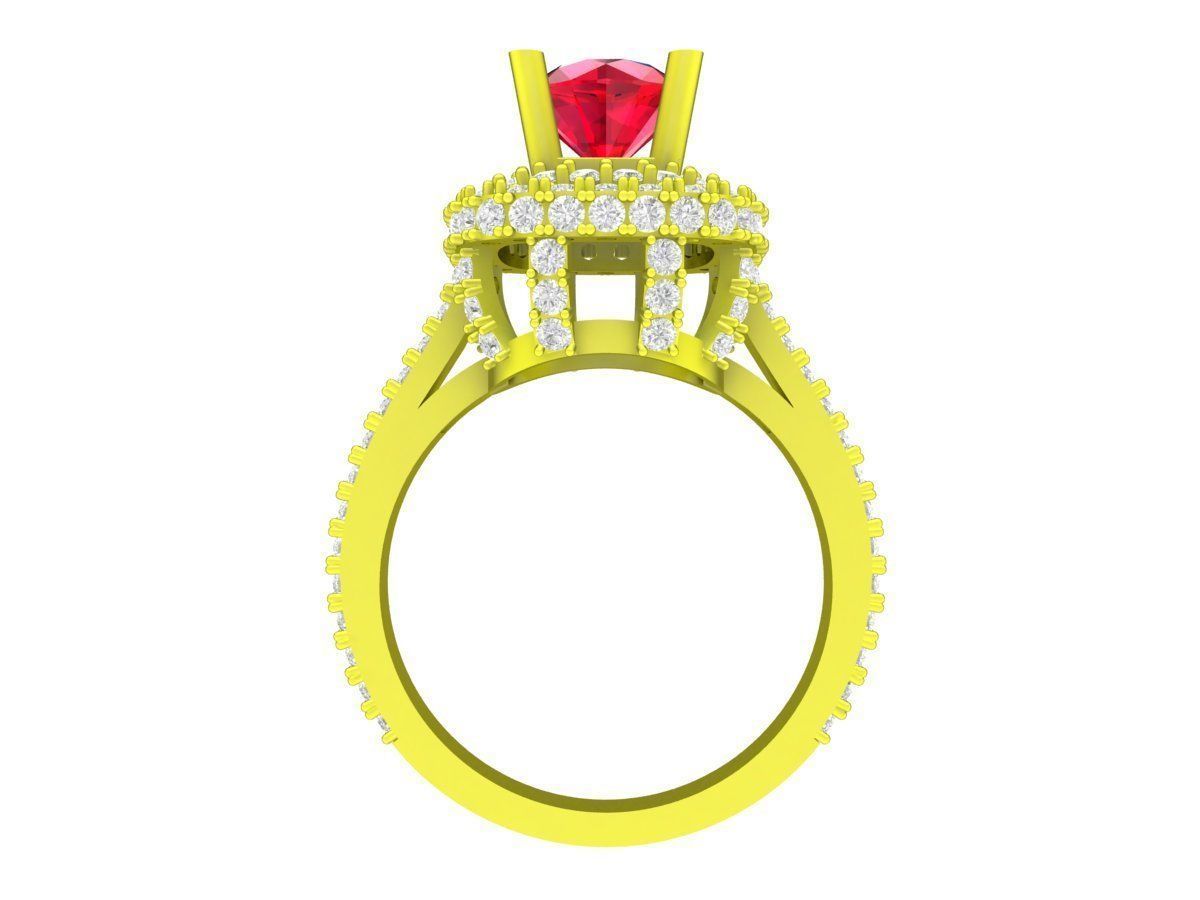 A5418 Luxury Diamond Halo Women Ring 3D print model_3