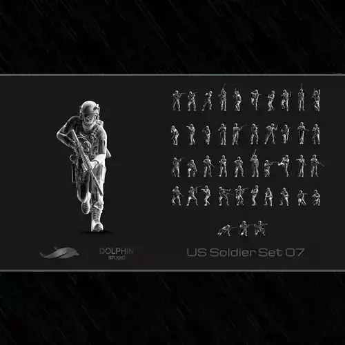 US Soldier Set 07 3D print model
