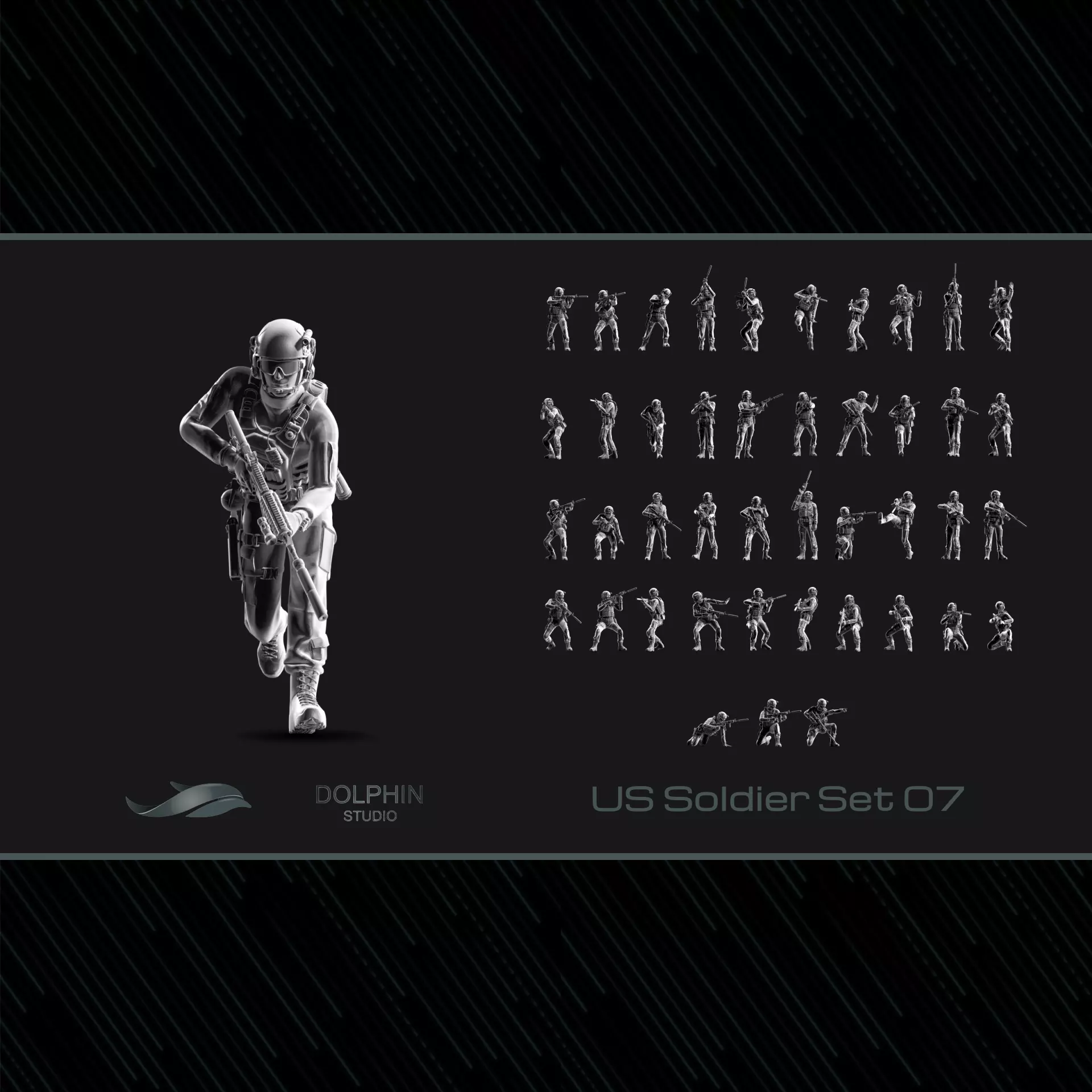 US Soldier Set 07 3D print model_0