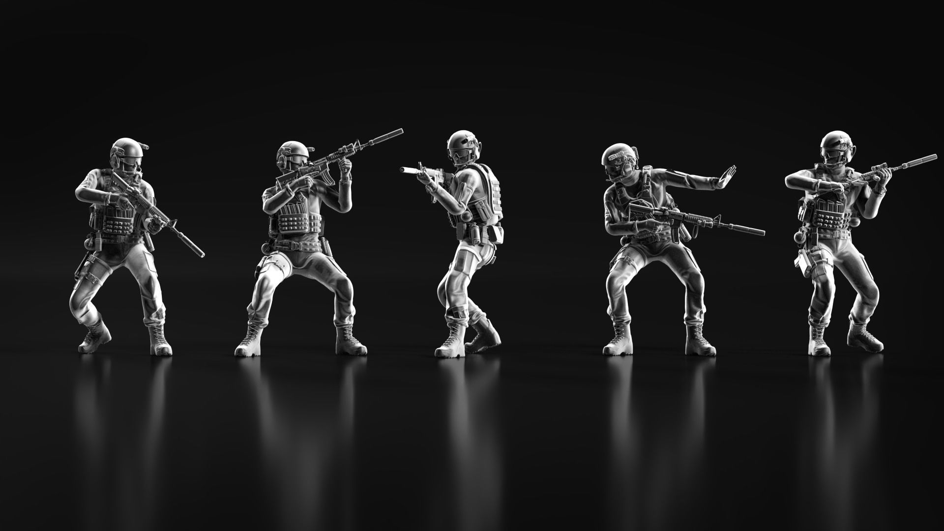 US Soldier Set 07 3D print model_9