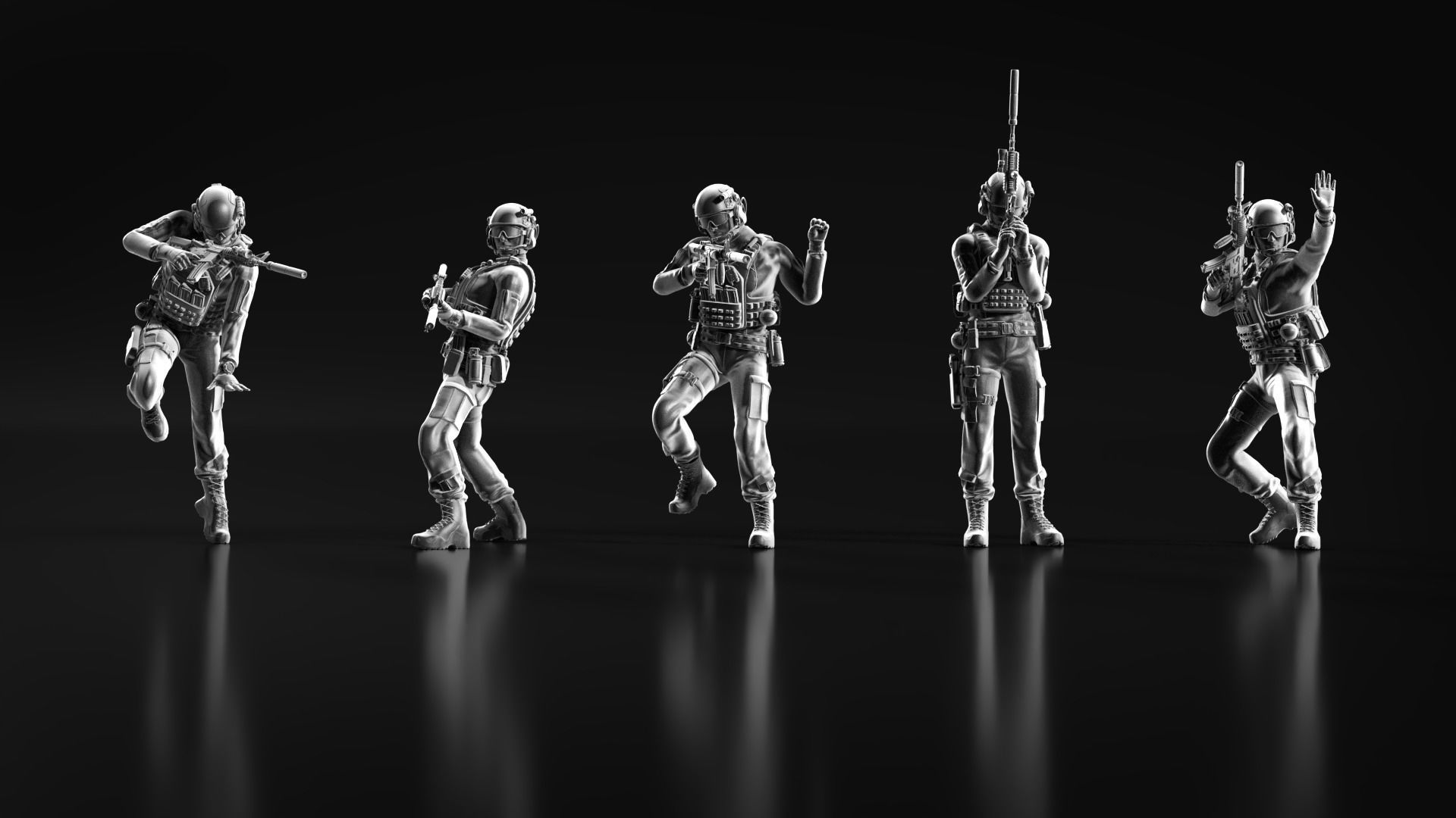 US Soldier Set 07 3D print model_4