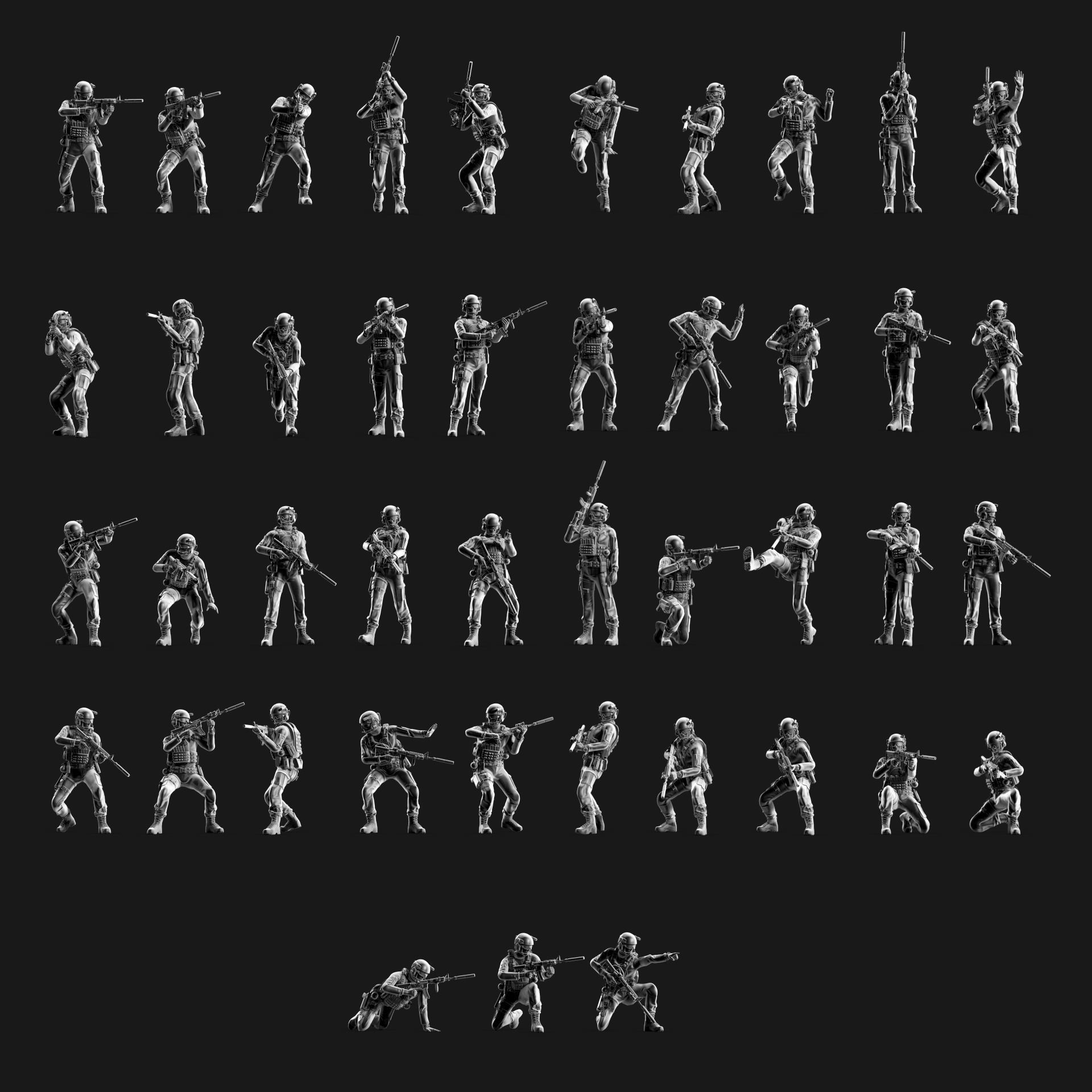 US Soldier Set 07 3D print model_1