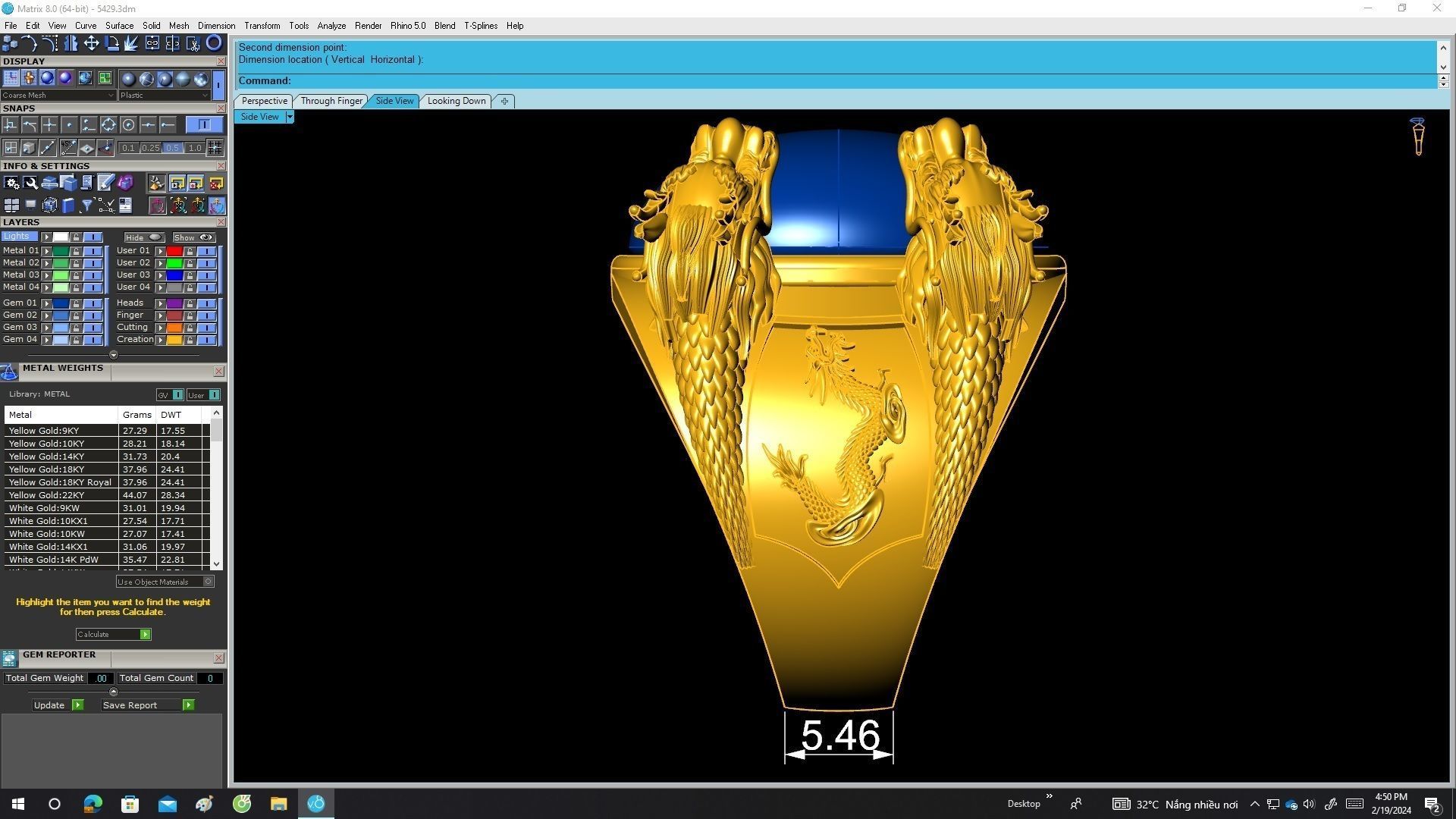 A5429 Oval Ruby Four Dragon Men Ring 3D print model_8