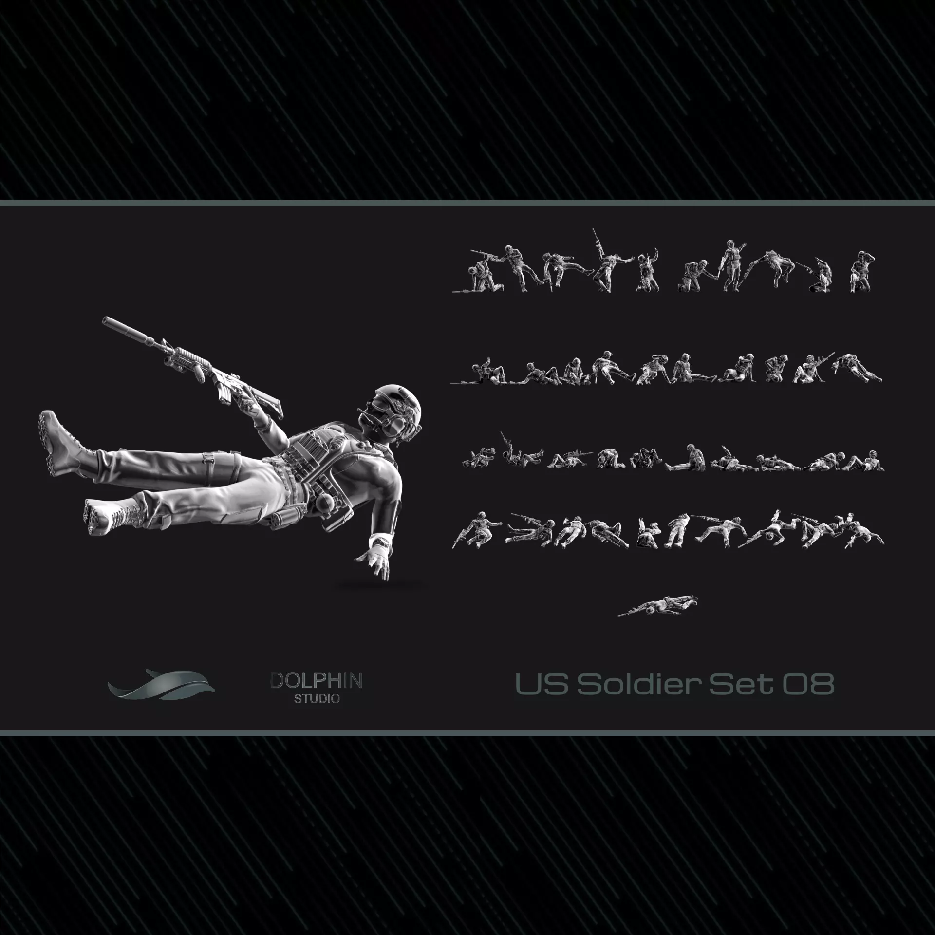 US Soldier Set 08 3D print model_0