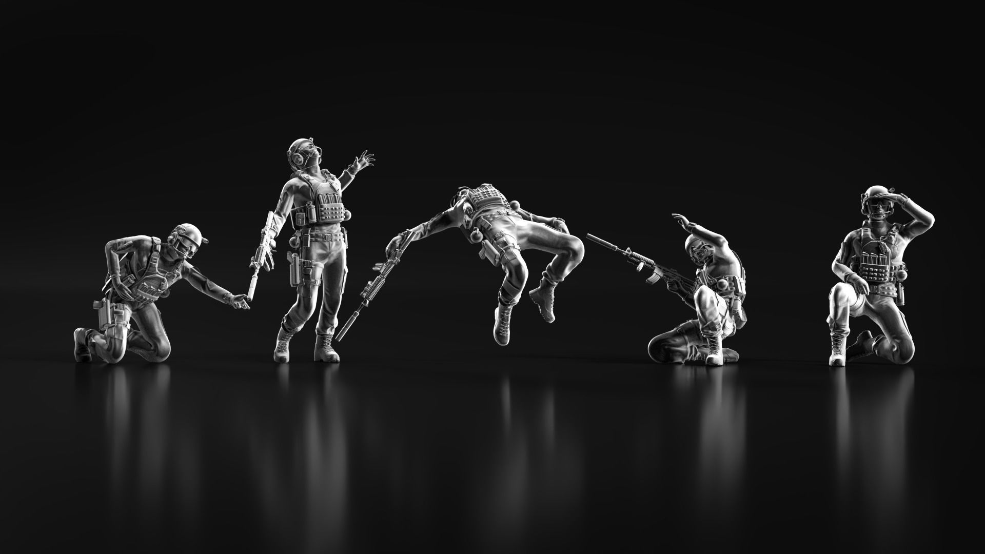 US Soldier Set 08 3D print model_4