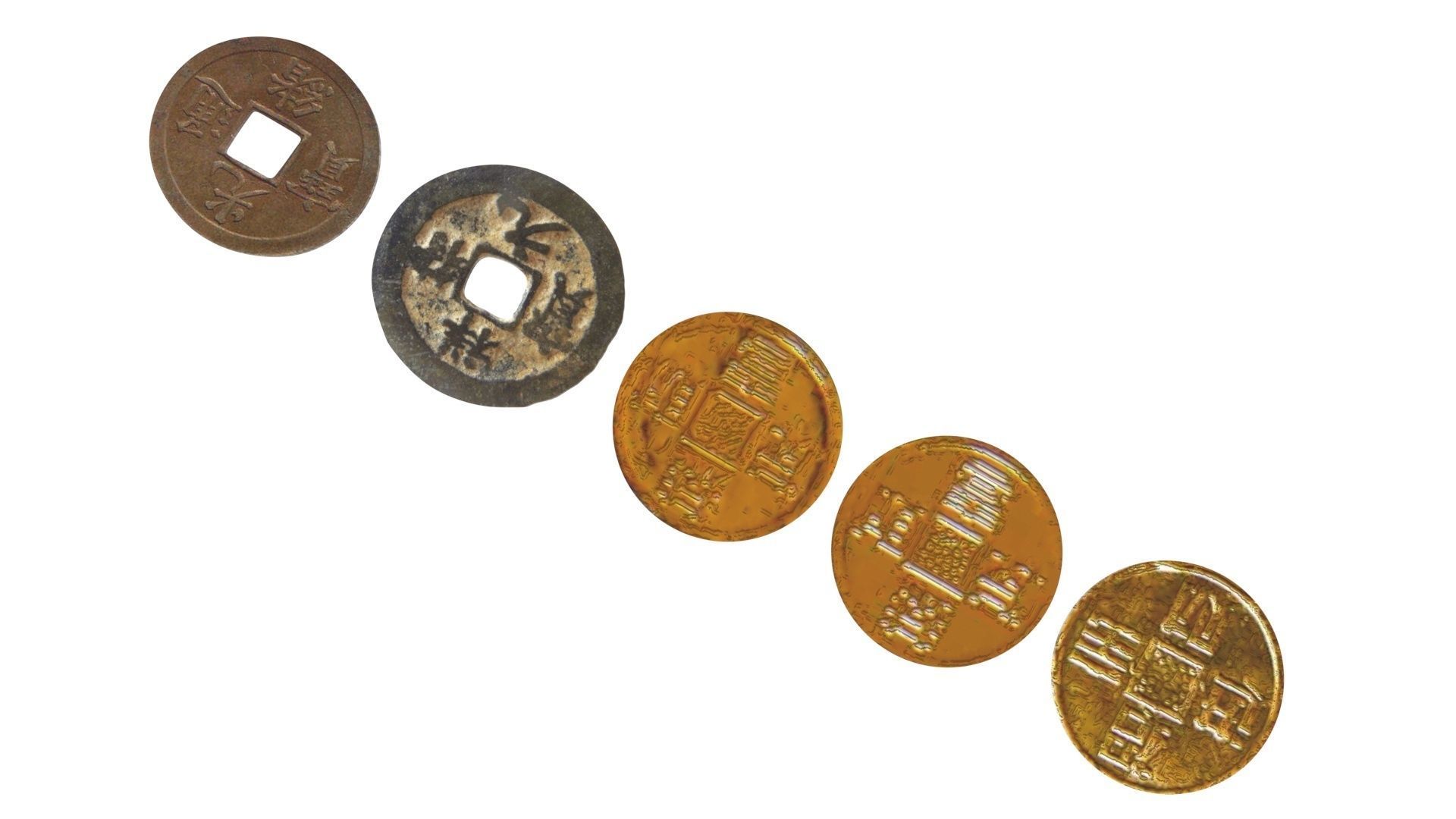 Chinese Coins Set 3D model_13