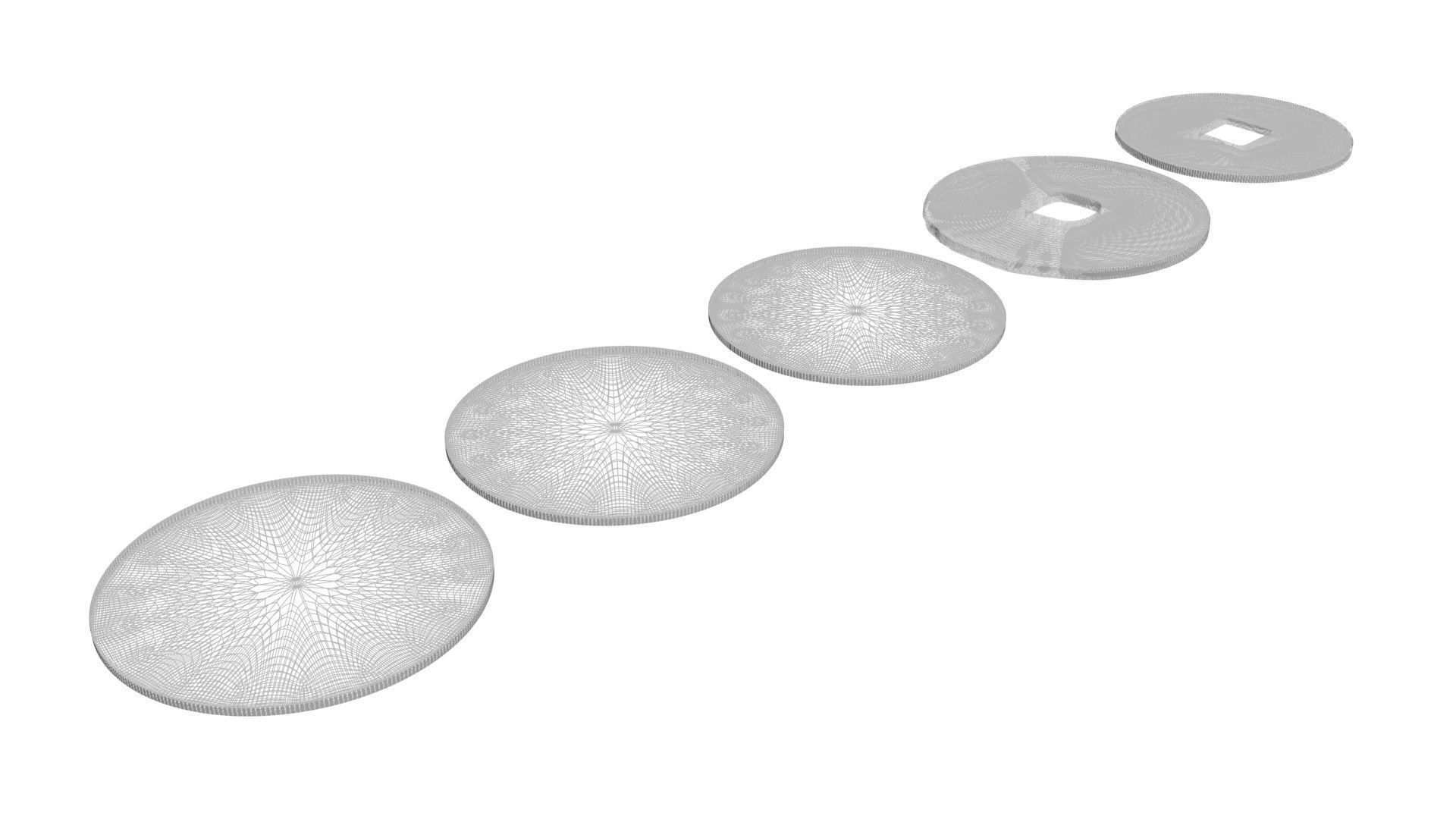Chinese Coins Set 3D model_21