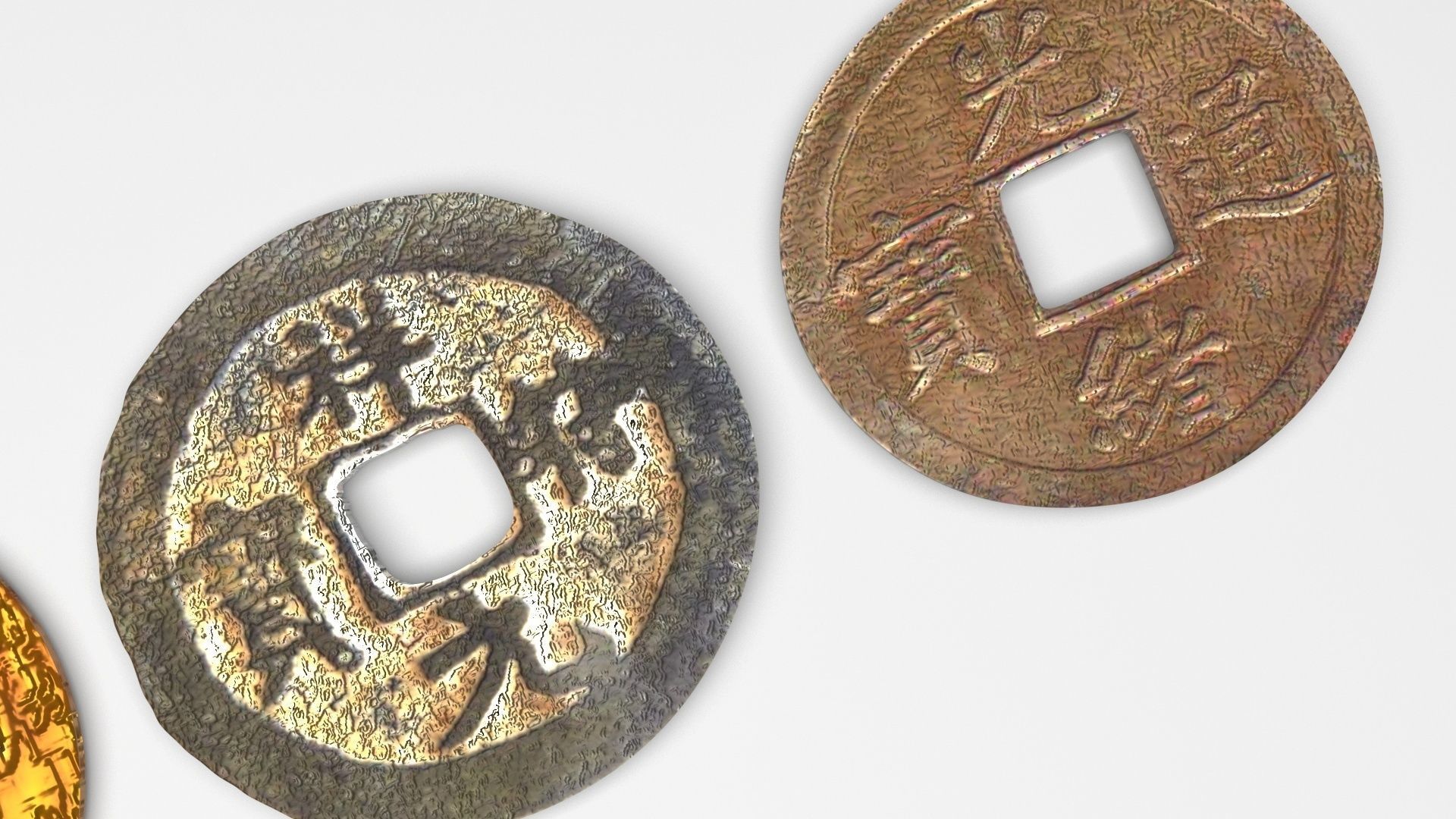 Chinese Coins Set 3D model_6