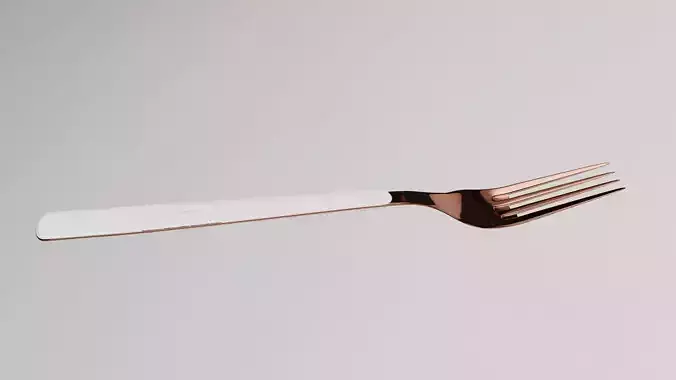 Sleek copper fork with durable white handle