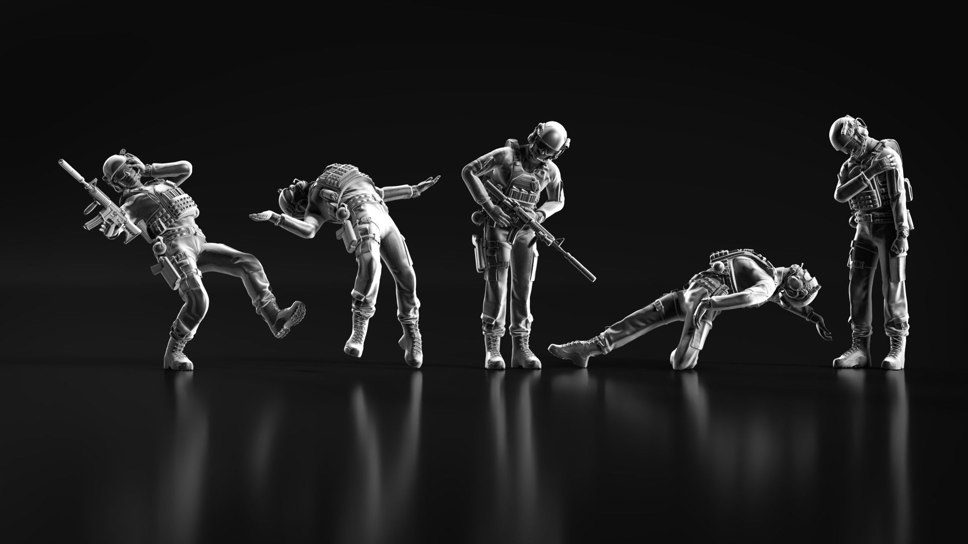 US Soldier Set 09 3D print model_3