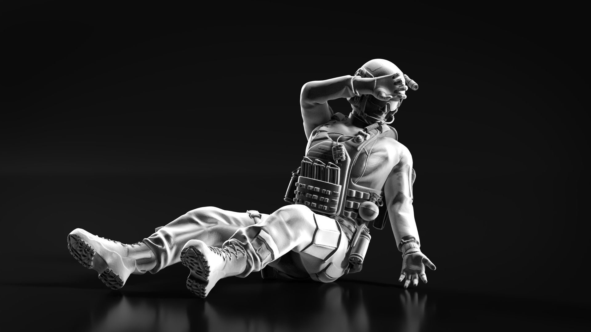 US Soldier Set 09 3D print model_2