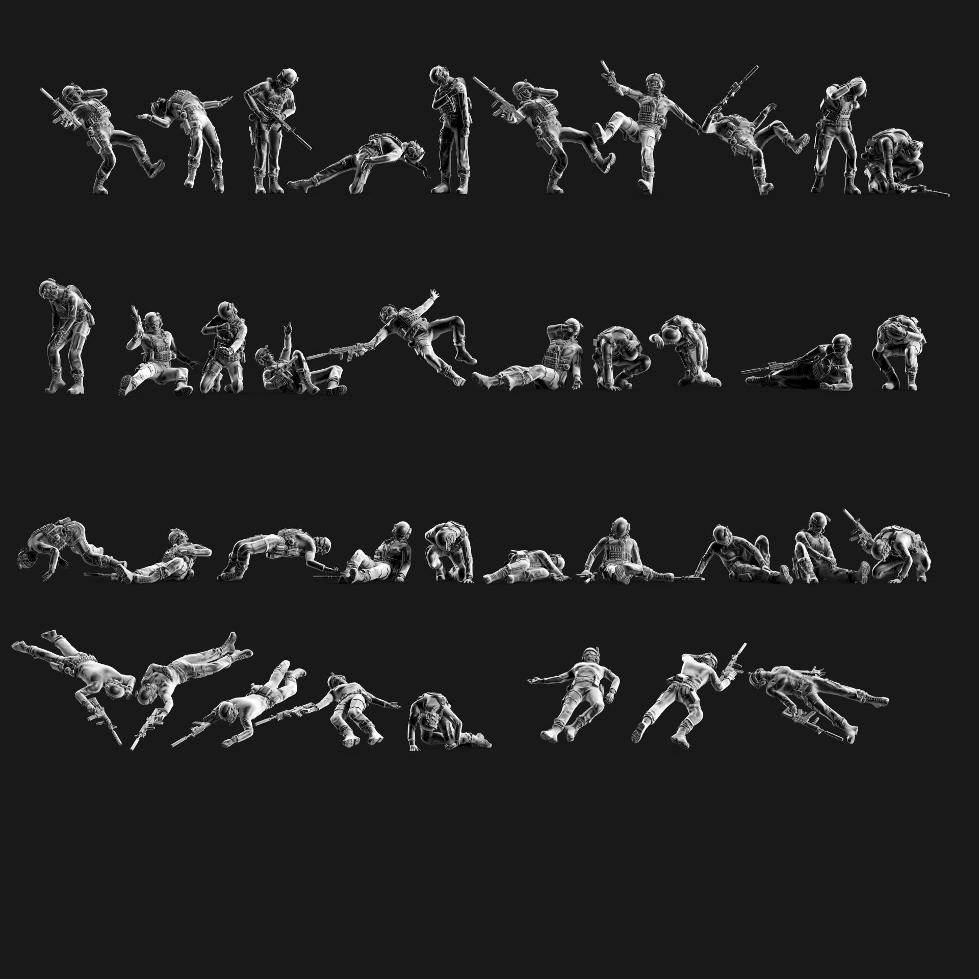 US Soldier Set 09 3D print model_1