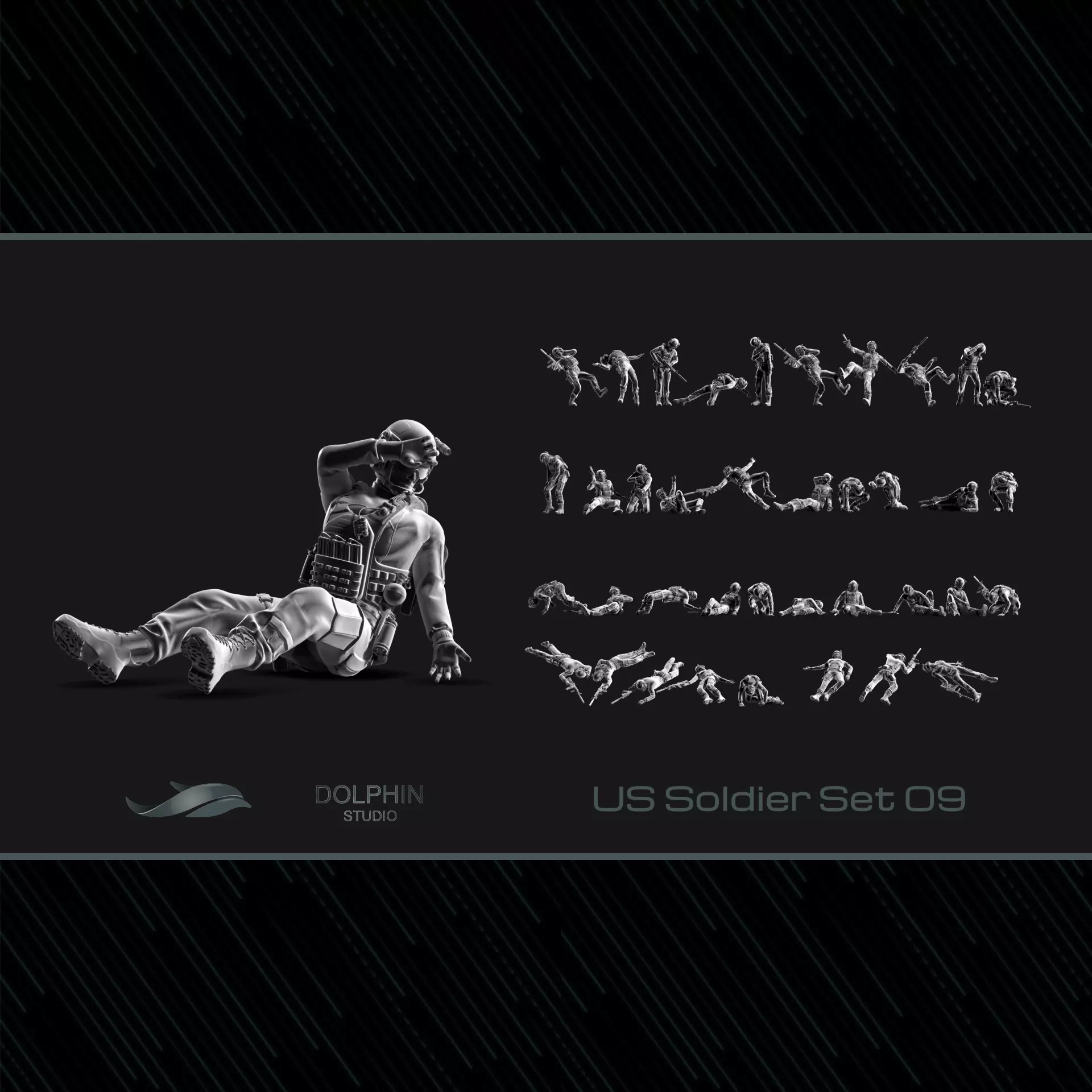 US Soldier Set 09 3D print model_0