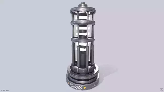 Sci fi lamp Low-poly 3D model