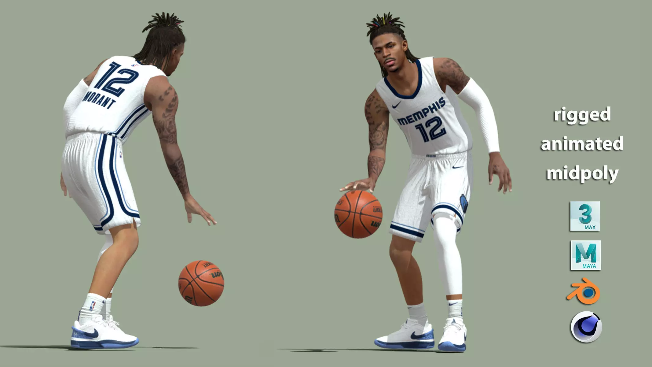 Ja Morant Memphis Grizzlies NBA 3D model_0