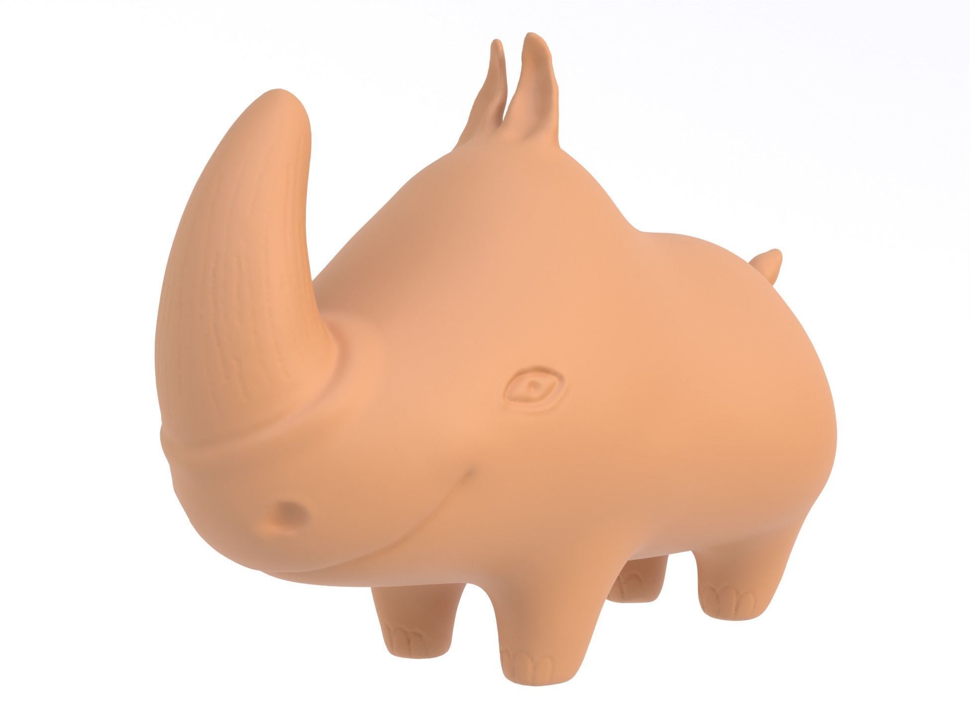 Rhinoceros sculpture 3D model_4