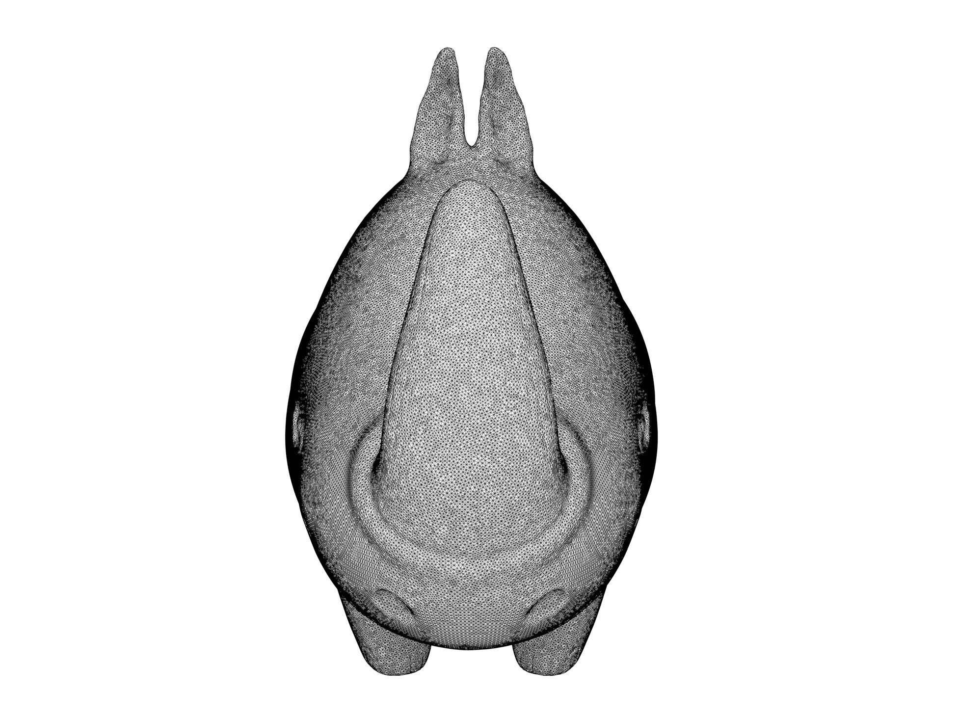 Rhinoceros sculpture 3D model_3