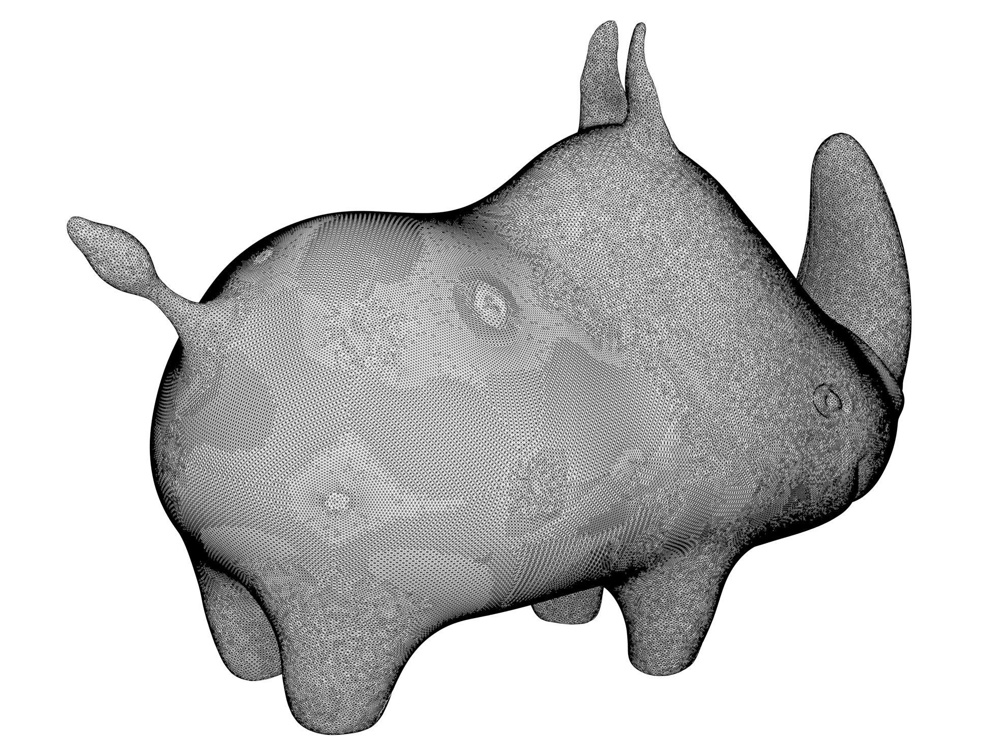 Rhinoceros sculpture 3D model_9