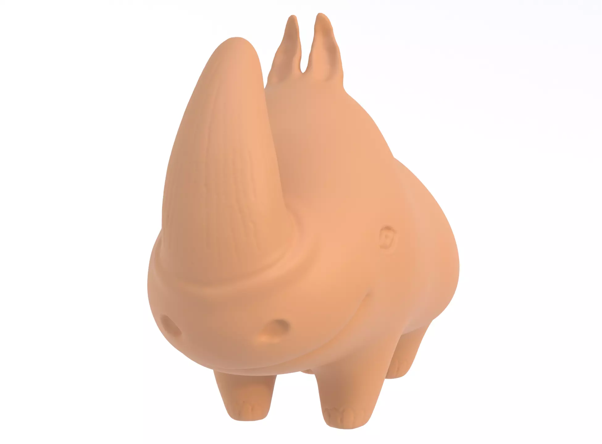 Rhinoceros sculpture 3D model_0