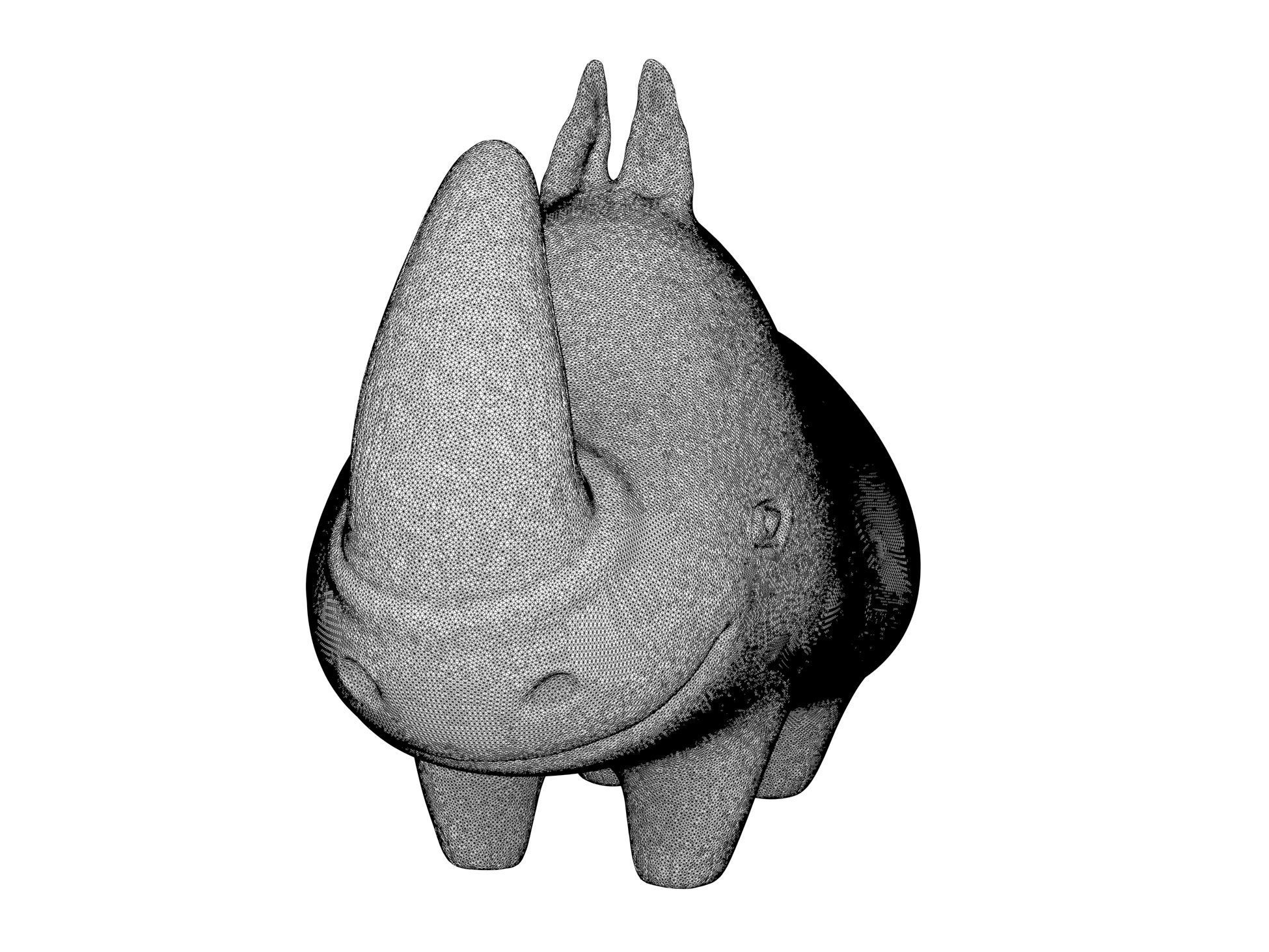Rhinoceros sculpture 3D model_1