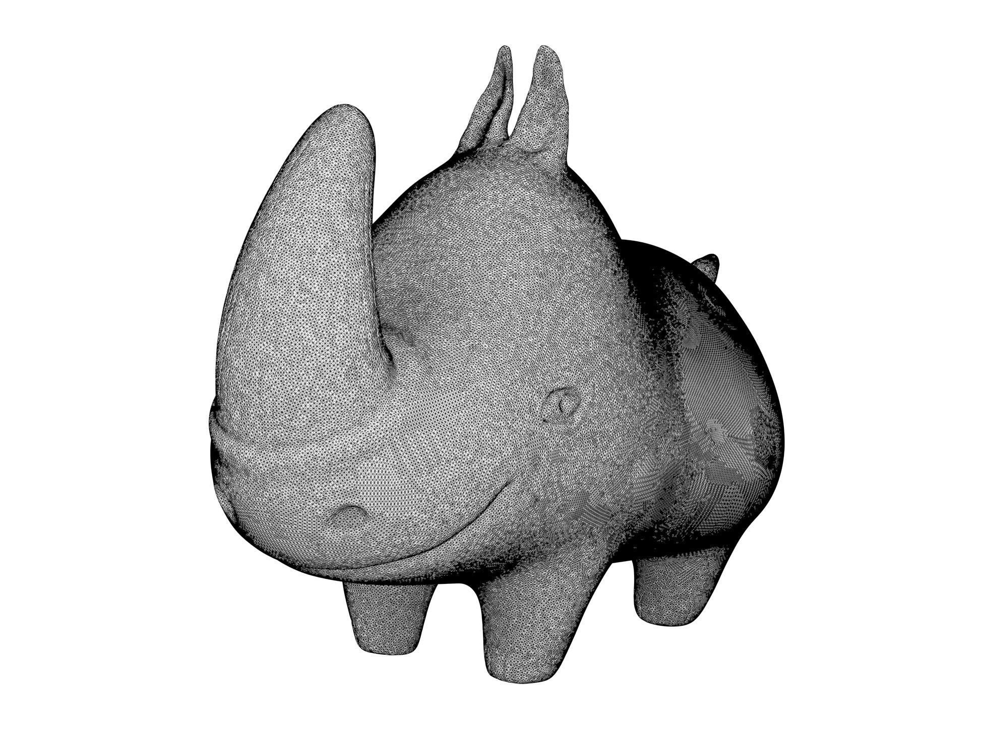 Rhinoceros sculpture 3D model_5