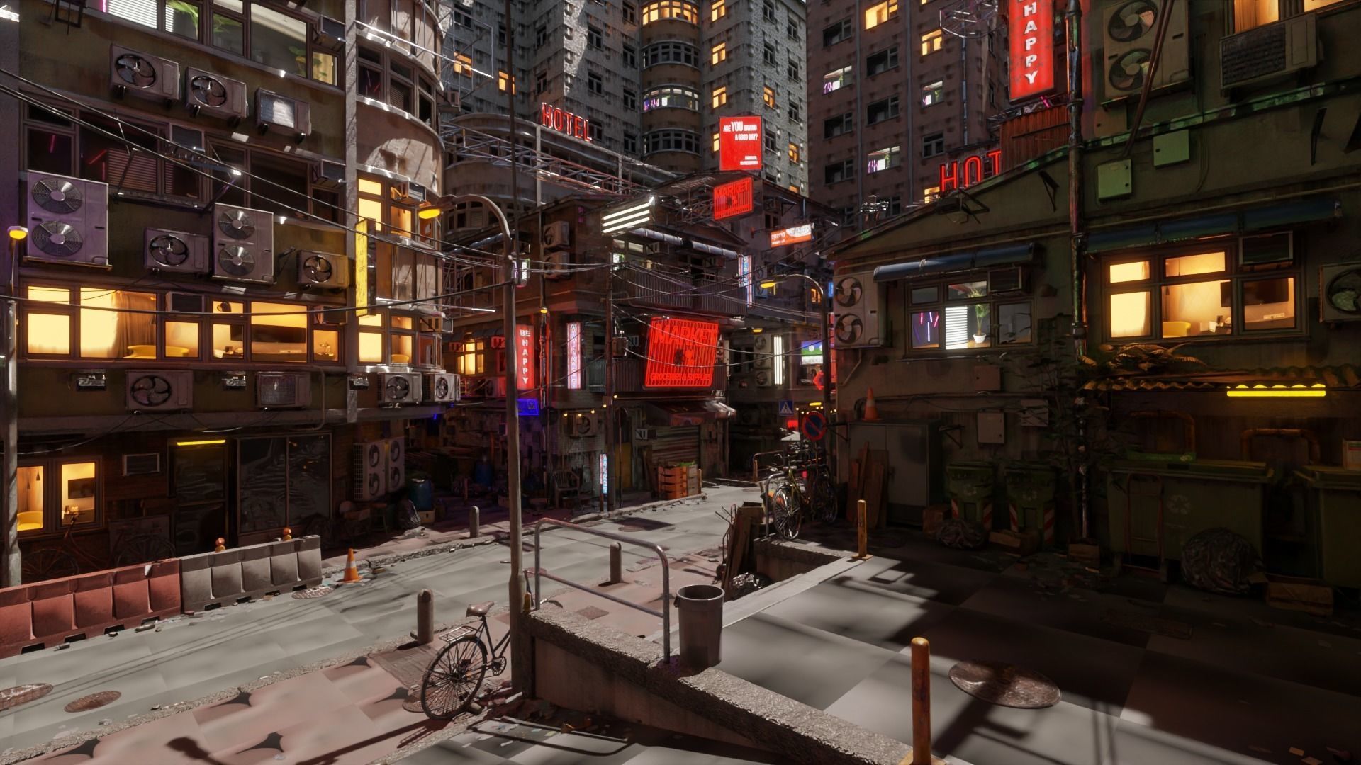 Techno Urban Streets Low-poly 3D model_3