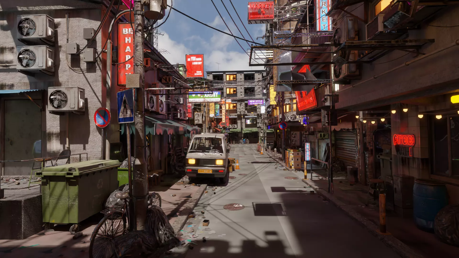 Techno Urban Streets Low-poly 3D model_0