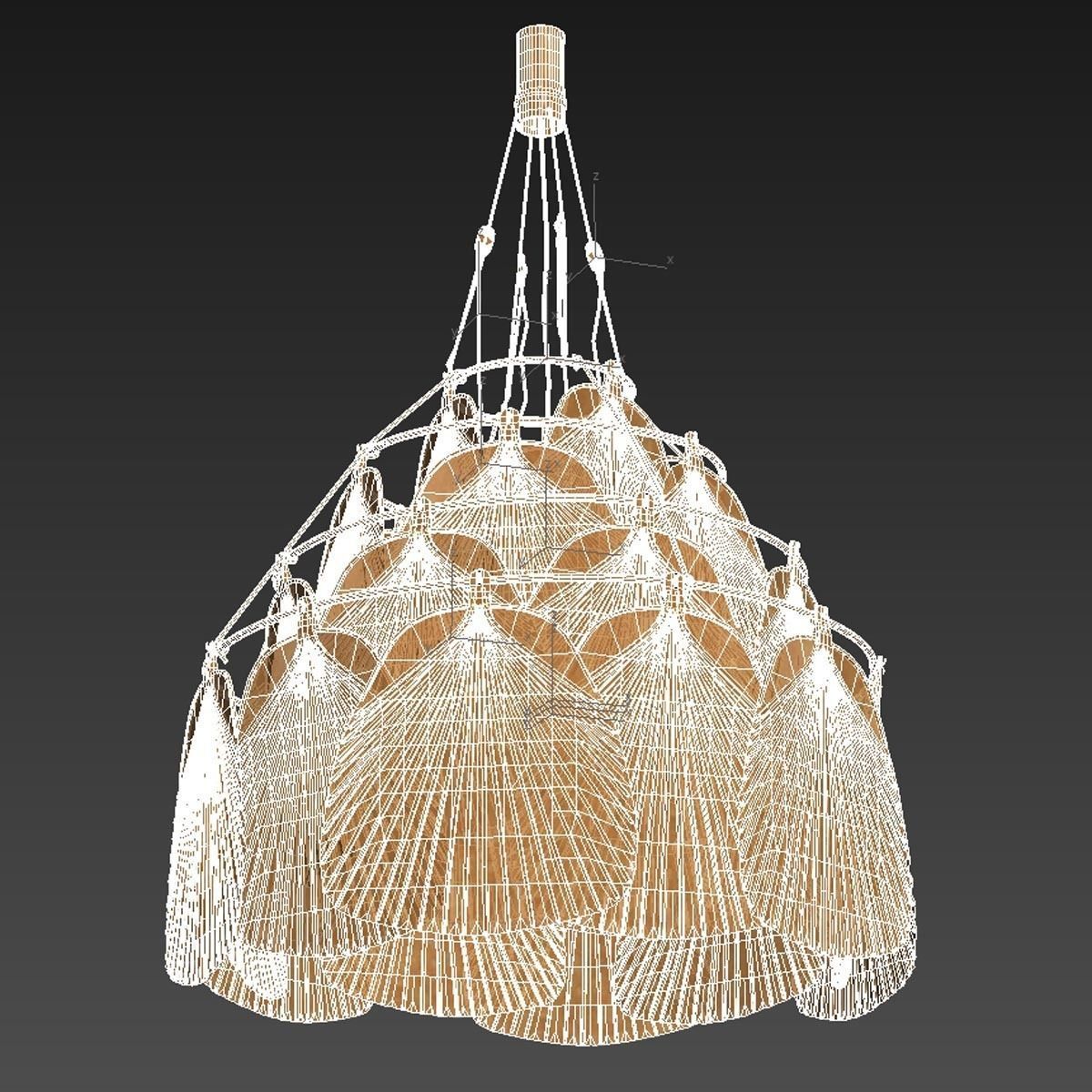 Ingo Maurer San Ju ceiling lamp Uchiwa series 3D model_9