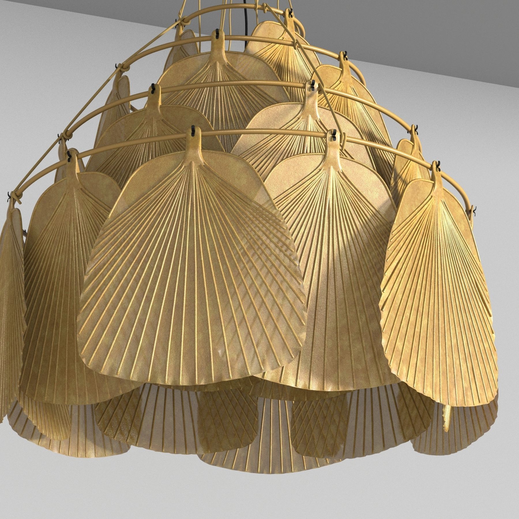Ingo Maurer San Ju ceiling lamp Uchiwa series 3D model_2