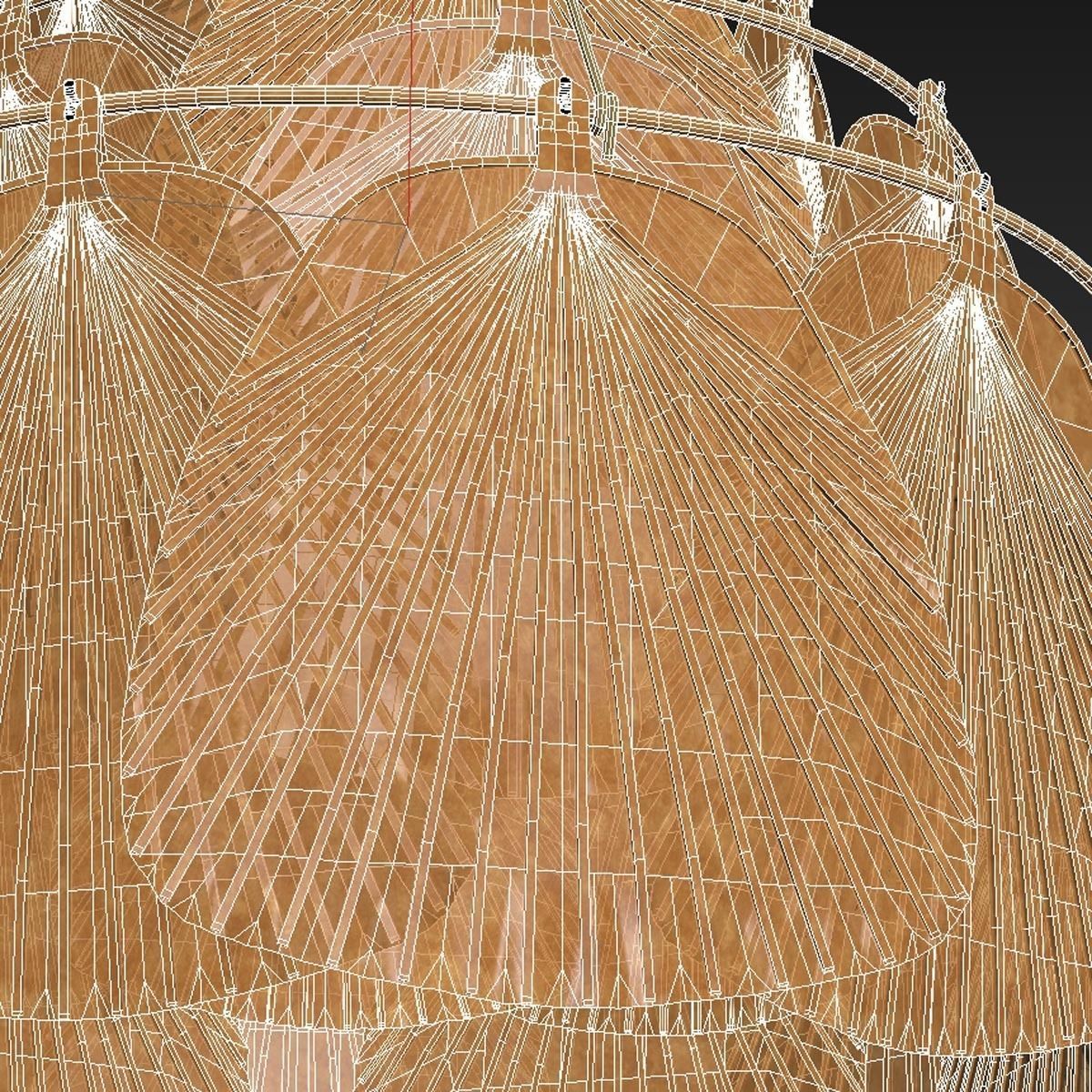 Ingo Maurer San Ju ceiling lamp Uchiwa series 3D model_7