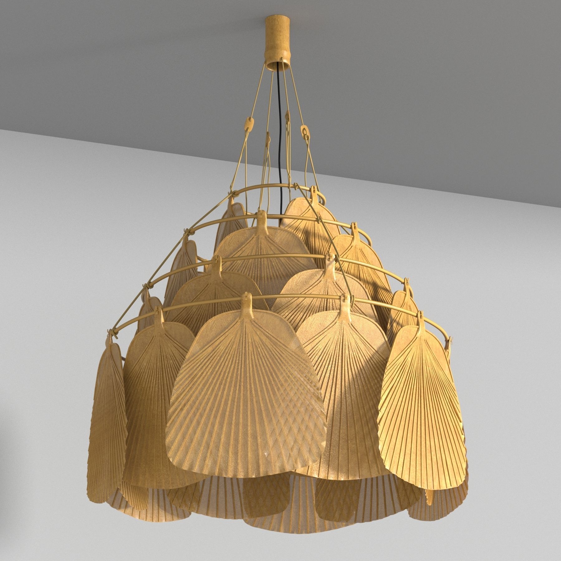 Ingo Maurer San Ju ceiling lamp Uchiwa series 3D model_5