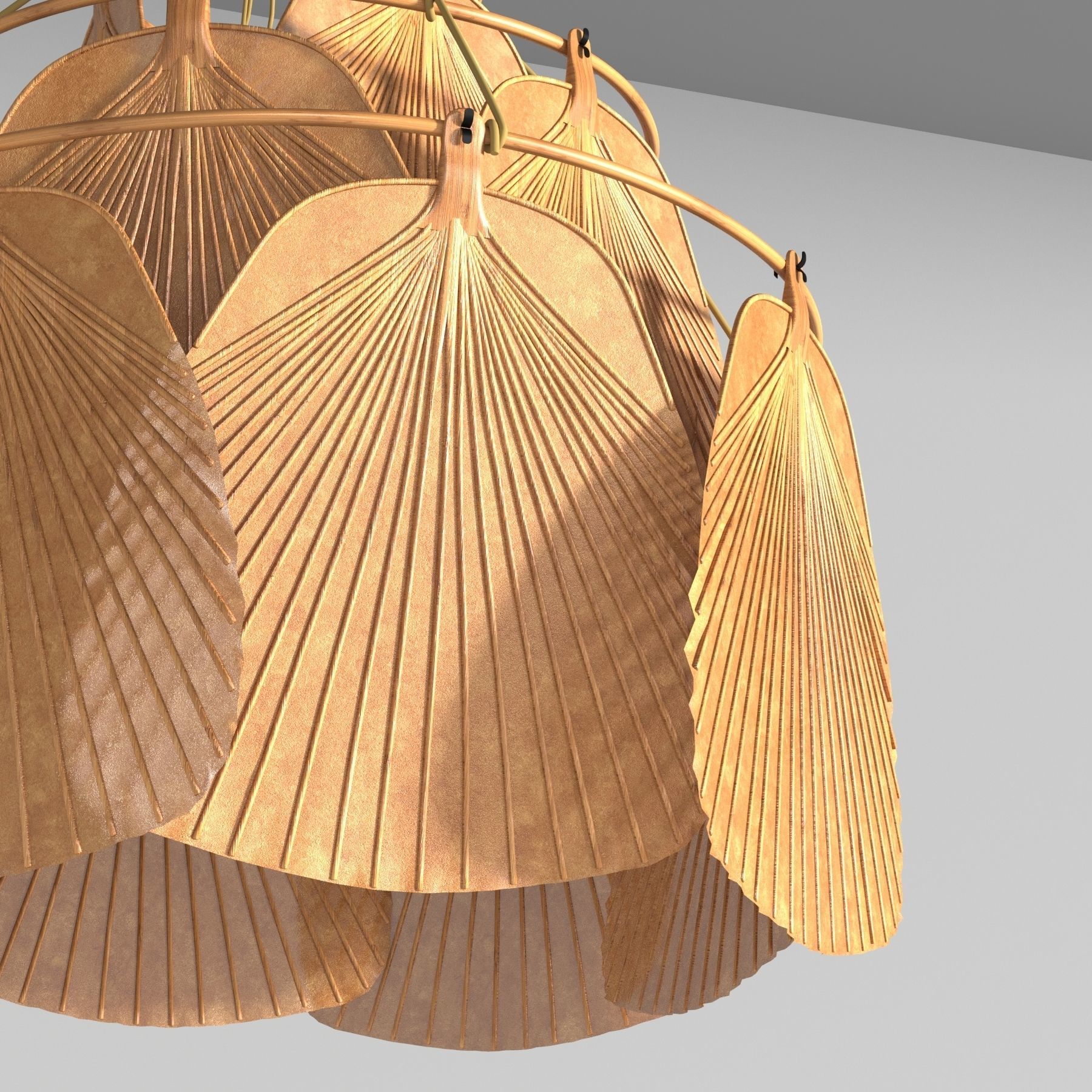 Ingo Maurer San Ju ceiling lamp Uchiwa series 3D model_4