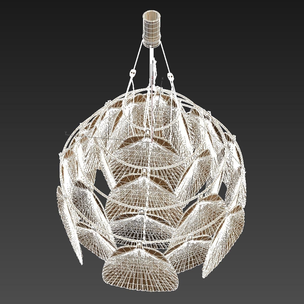 Ingo Maurer San Ju ceiling lamp Uchiwa series 3D model_10