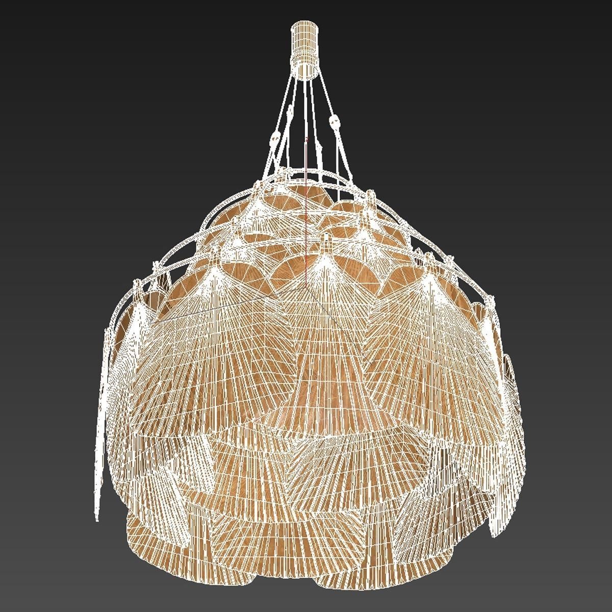 Ingo Maurer San Ju ceiling lamp Uchiwa series 3D model_8
