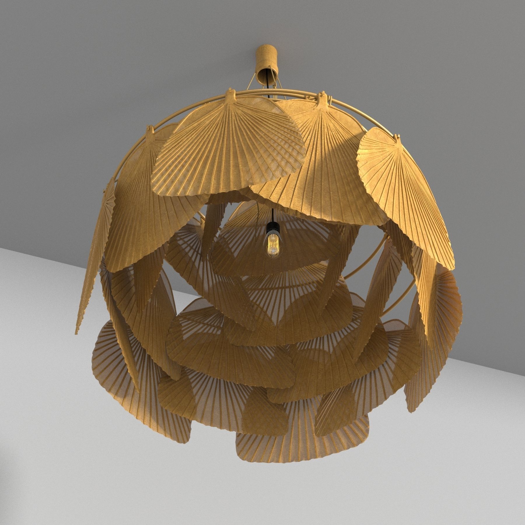 Ingo Maurer San Ju ceiling lamp Uchiwa series 3D model_1
