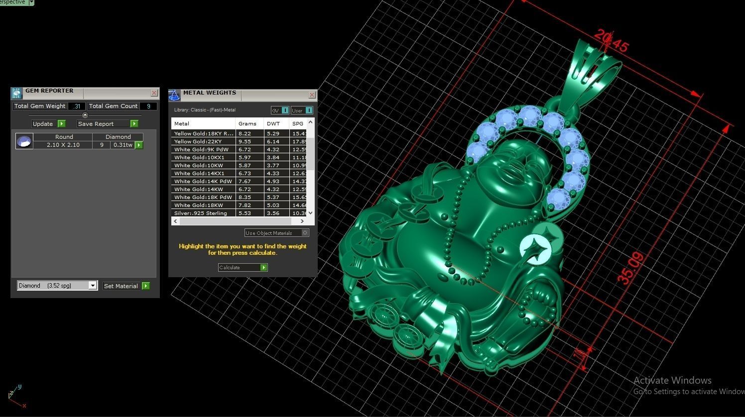 Buddha statue Pendent Jewelry Code-JST099 3D print model_5