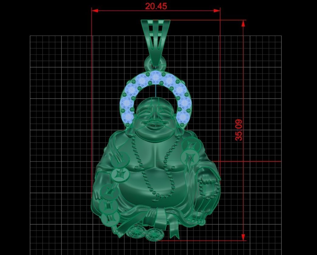 Buddha statue Pendent Jewelry Code-JST099 3D print model_2